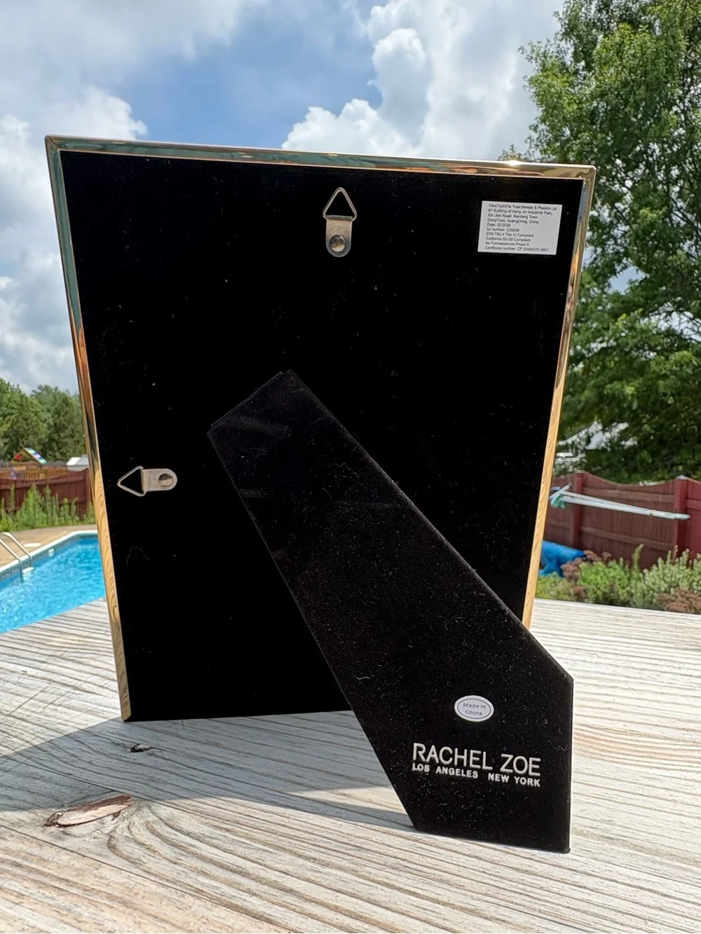 Rachel Zoe 8 x 10 Black Frame with Gold Trim  Easel Back and Hanging Hardware